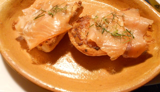 crostini salmone gorgonzola e mascarpone