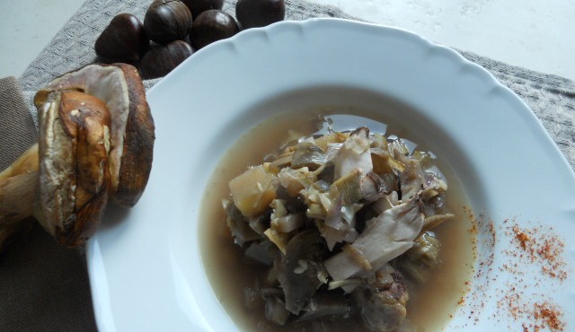 zuppa carciofi,porcini e castagne 012