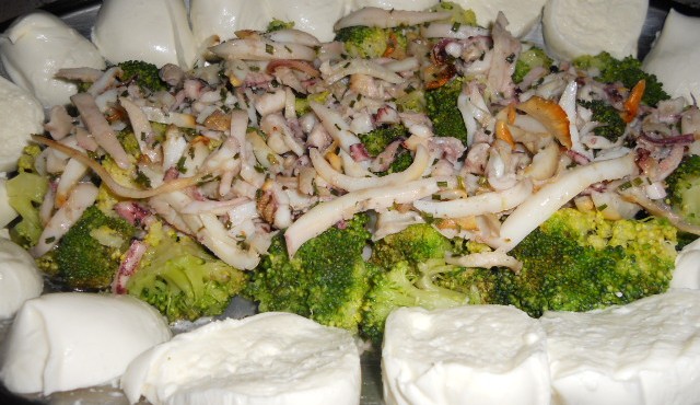 insalata di broccoli e calamari